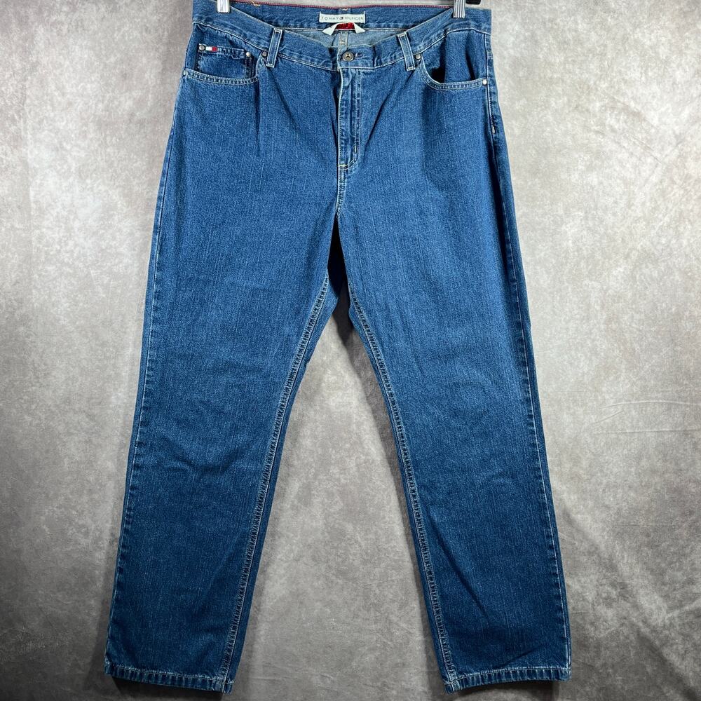 Vintage Tommy Hilfiger Jeans Womens 16R Dark Wash Denim Straight Classic Fit Y2K